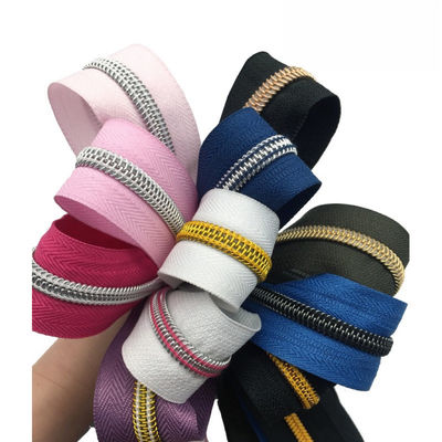 5# Zipper in nylon oro coloratissimo denti elettroplating oro e argento cipolla zipper zipper in nylon in vendita