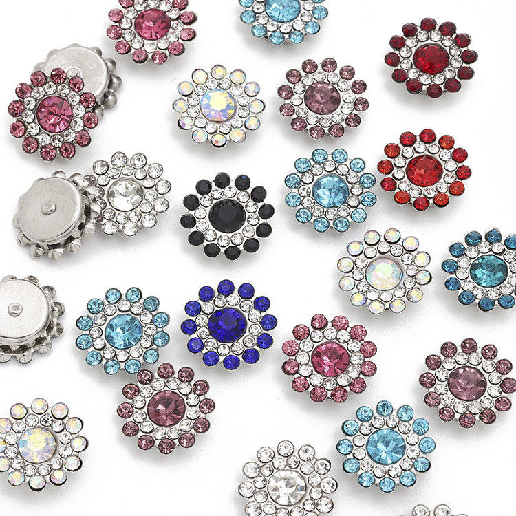 Accessoio Cina all'ingrosso Strass Perla Diamante Cristallo Buttone Metallico Per Abbigliamento Capelli Centro Arco